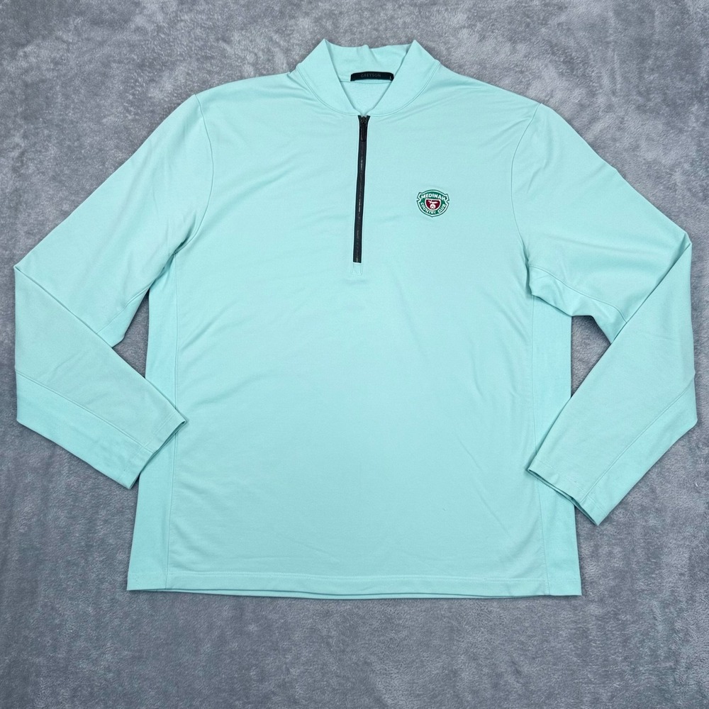 Greyson Siasconset 1/4 Zip Pullover Mens Large Blade Collar Medinah Long Sleeve - Picture 2 of 11